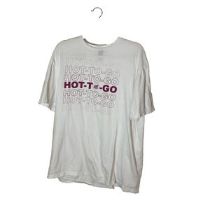 KDWB T-Shirt Sz XL Hot-To-Go White Graphic Twin Cities Radio Promotion Gildan